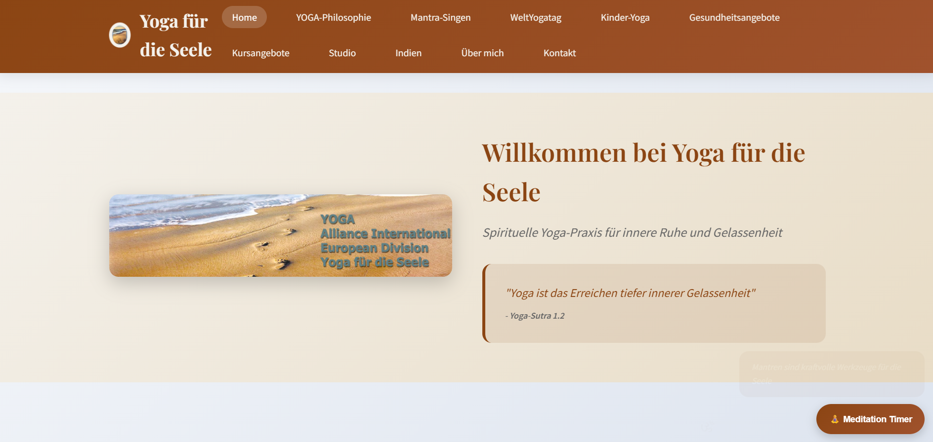 Seelen Yoga website